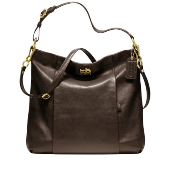 Coach Handbags - COACH Vintage Madison Isabelle Genuine Leather Chocolate Brown Hobo Bag